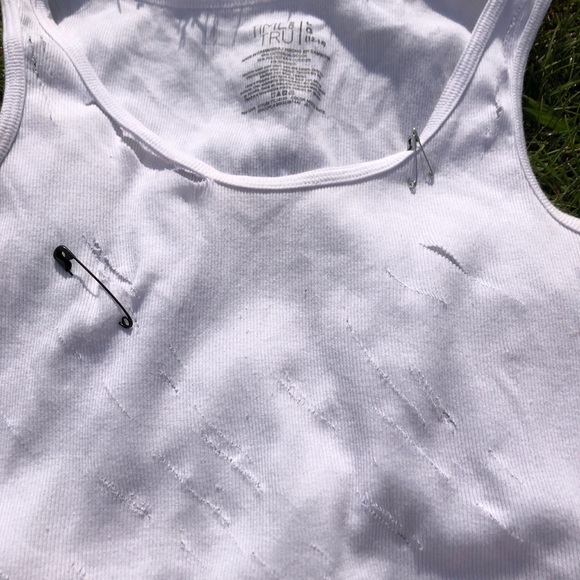 Upcycled Distressed Crop Tank - Picture 3 of 5